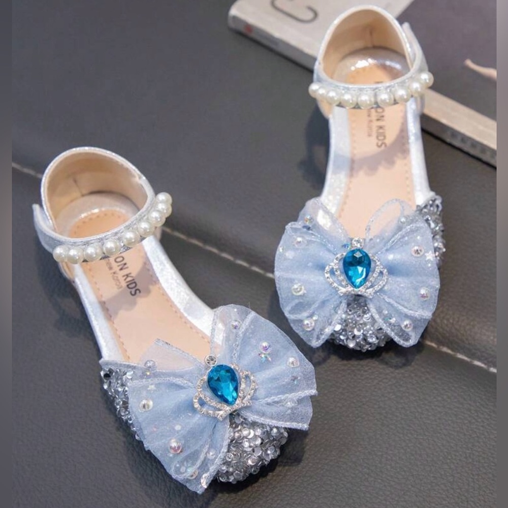 Toddler Girls Flat Rhinestone Dress Shoes